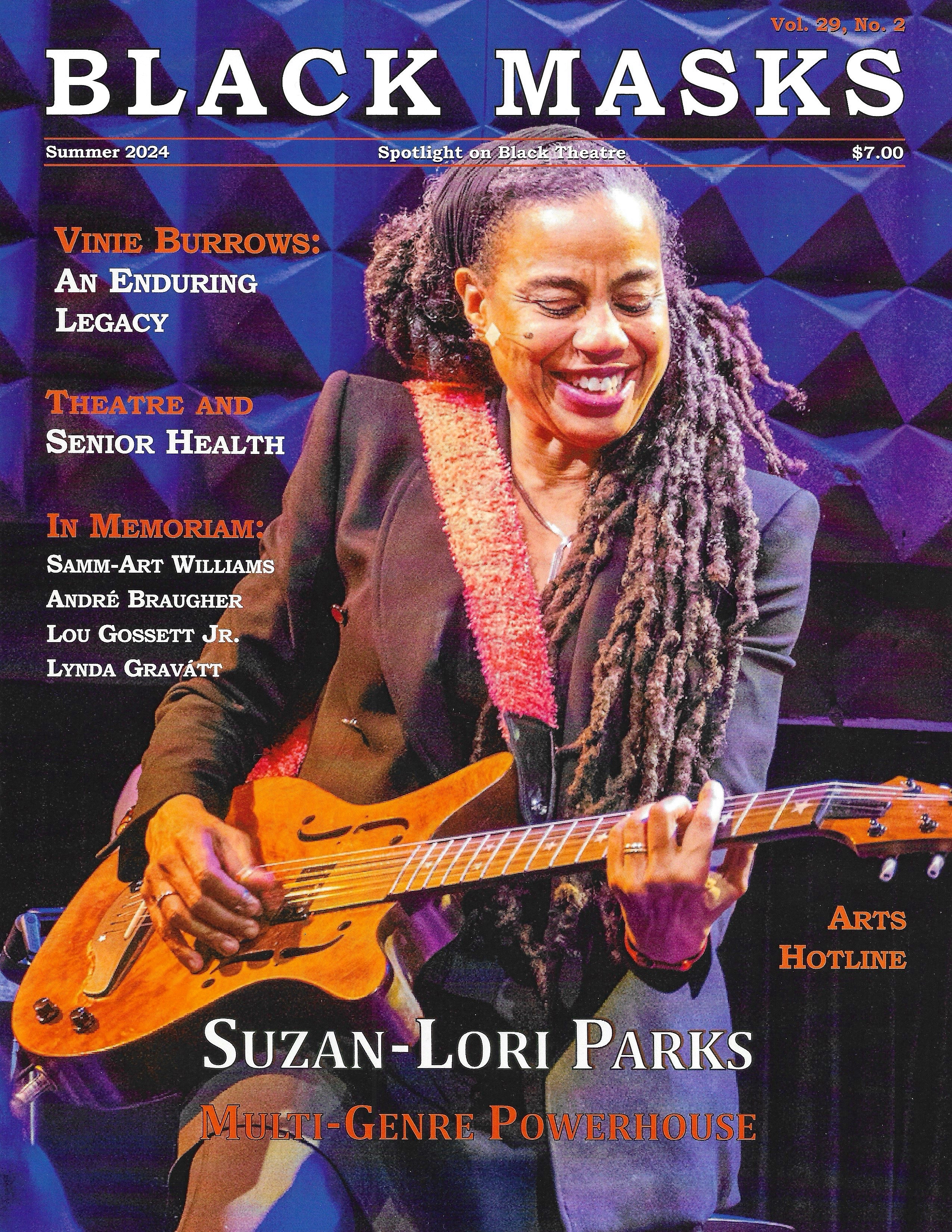 Suzan-Lori Parks on the cover of Vol. 29, No. 2